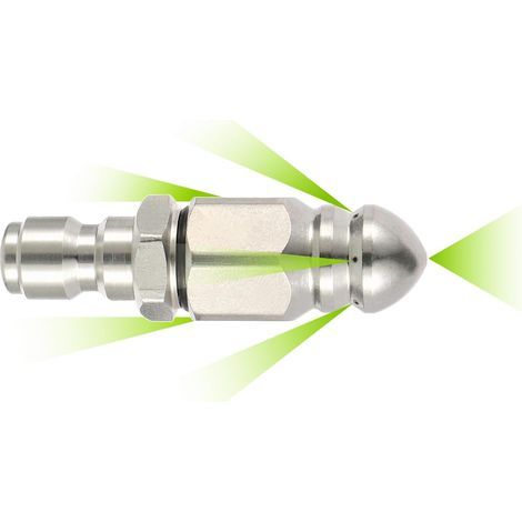 piece 5000 PSI stainless steel drain jet nozzle with 6.35 mm quick-connect fitting for pressure jet drain cleaner (1/4") (1/5)