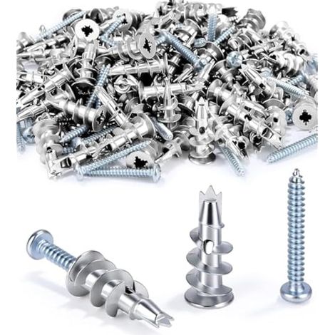 80 Pieces Cheville Placo, Chevilles Pour Plaques, Chevilles Métalliques Pour La Fixation Sur Le Béton, Plaques De Plâtre (1/5)