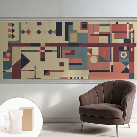 Papier peint intissé décoratif avec motifs pour salon et chambre a motif - Colle incluse gratuite Composition abstraite 250x104 cm (1/5)