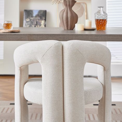 Lot de 2 Fauteuils de Salle à Manger tissu chenille accoudoirs charge maximale de 150 kg Assise Rembourrée (1/2)