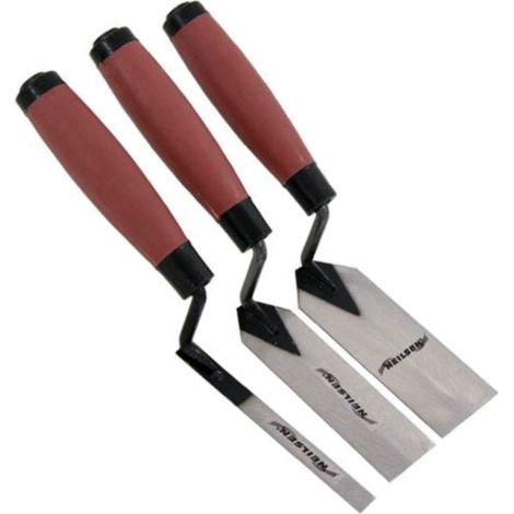 Neilsen 3pc Margin Trowel Set Soft Grip Plasterers Corner Plastering Tools