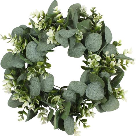 Couronne D'eucalyptus Artificiel, Porte D'entrée Guirlande, Guirlande En Plastique, Guirlande Artificielle, Porte Printemps Couronne D'eucalyptus Vert, Pour Fête De Printemps, Décorations Murales 30 (1/5)