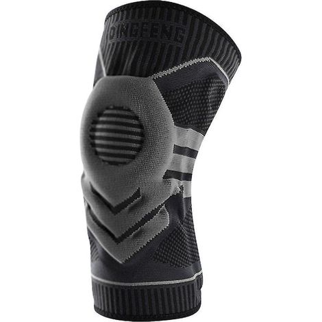 Knieorthese mit Meniskusunterstützung, Gel-Patellapolstern und seitlichen Stabilisatoren für Laufen und Arthritis – XL – Schwarz (1/5)