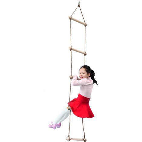 Échelle de corde pour enfants avec barreaux en bois, échelle d'escalade extérieure et intérieure, balançoire, jouet, cadeau sportif pour enfants (1/5)