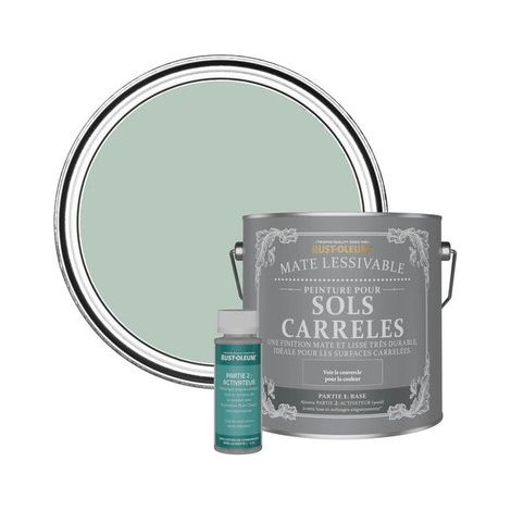Peinture pour Sols Carrelés Mate Lessivable - Vert d'Eau (1/2)