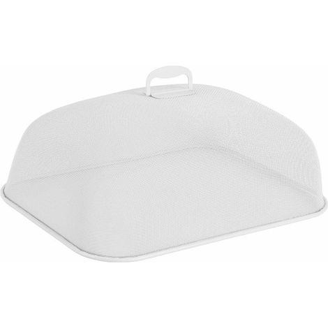 Nappe simple en fer forgé, couvercle alimentaire, couvre-bols et assiettes ronds et rectangulaires, protection anti-mouches et anti-poussière, grand format carré blanc (1/5)