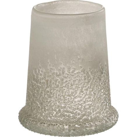 Photophore en Verre "Sucre" 15cm Blanc (1/5)