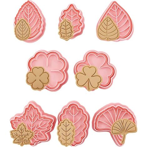 8-teiliges Set mit Naturmotiven: Ausstechformen, 3D-Prägeformen für Blätter, Blumen und Insekten, Schmetterlings-Ausstechformen zum Backen und für die Küche (1/5)