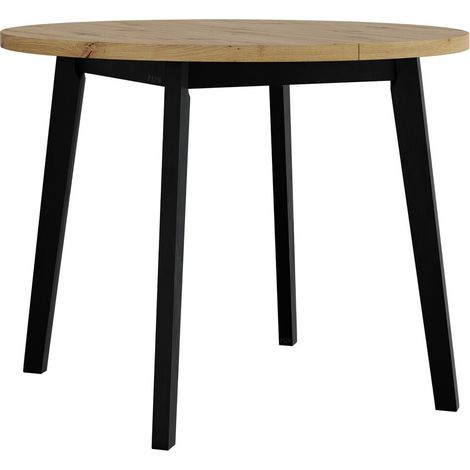 Mesa Victorville 358, Roble Artisan + Negro, 75x0x0cm, Alargamiento, Aglomerado laminado, Madera (1/3)