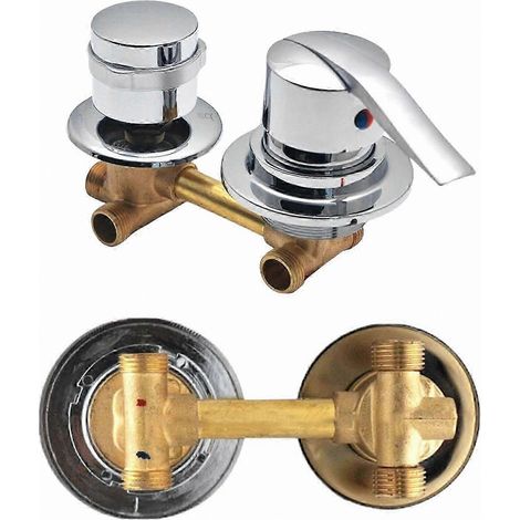 Mitigeur de douche en laiton, inverseur multivoies pour eau chaude et froide, robinet de baignoire et de hammam avec raccord fileté (1/5)