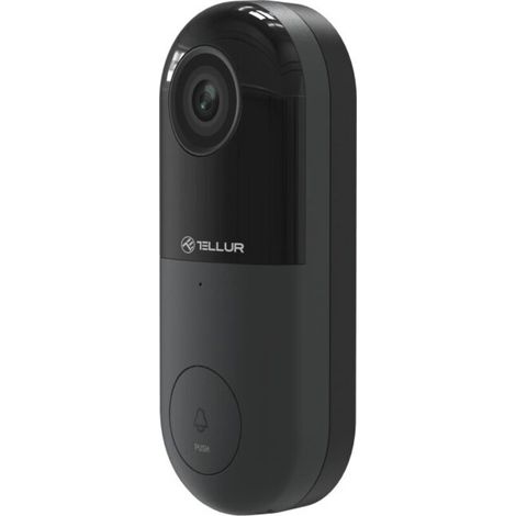 Videoportero inteligente Tellur WiFi 1080P, PIR, con cable, color negro (1/3)
