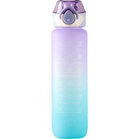 Bouteille d'eau avec Straw Mano 1000ml Tritan, Purple, Motivational Quotes, Food Grade (1/5)