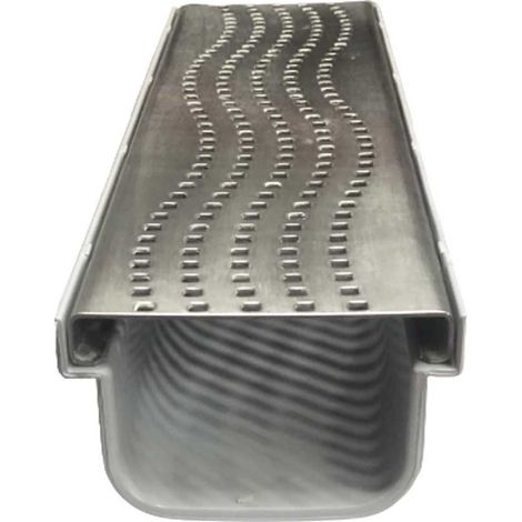 Kit Caniveau d'Évacuation Renforcé et Grille en Inox AISI 316 - 500x130x90 mm - Adequa
