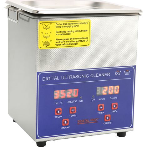 Nettoyeur ultrasonique numérique PS-08A, acier inoxydable, chauffe-timer intégré, équipement industriel professionnel pour pièces et outils. (1/5)