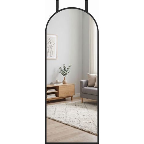HOMCOM 40 x 110 cm Full Length Hanging Mirror, Arched Mirror, Black (1/5)
