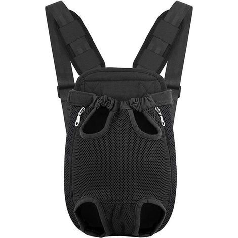 Zaino trasportino frontale per cani o gatti – Taglia grande, nero, ideale per viaggi, escursioni e campeggio.