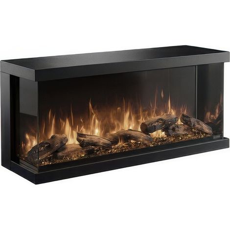 Camino Elettrico Trifacciale Modulare 110 x 29,8 x h 50,6 cm 1600 W con Fiamma LED
