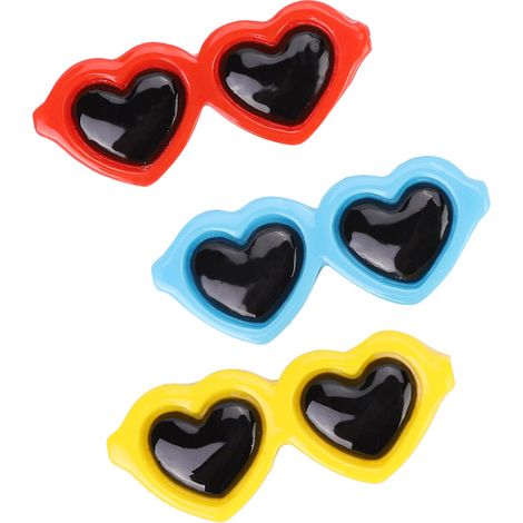 Barrette Pour Chien - Accessoire De Toilettage En Forme De Lunettes - Pour Chat Et Petit Chien - Lot De 3 Pièces (1/5)