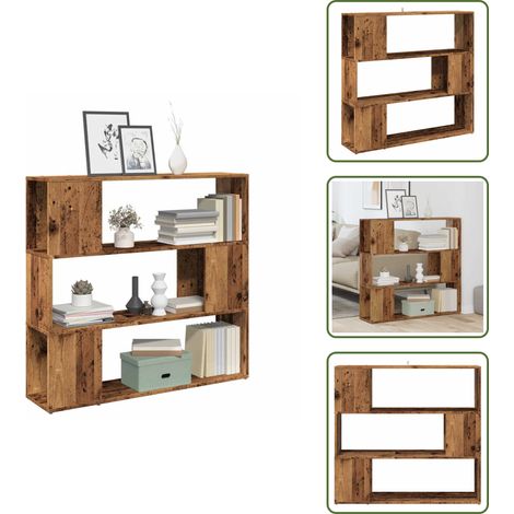 vidaXL Bibliothèque/Séparateur de pièce vieux bois 100x24x94 cm (1/5)