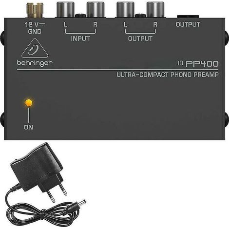 CTMW Phono Turntable Preamplifier – Mini Electronic Stereo Audio Preamplifier with RCA Input, RCA Output and Low Noise Operation, 12 Volt Power Supply (1/5)