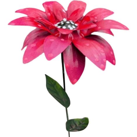 Piquet de jardin en fer pour fleurs - Bâtonnet robuste, léger et réaliste, idéal pour décorer allées, pelouses et jardins extérieurs.-Pink