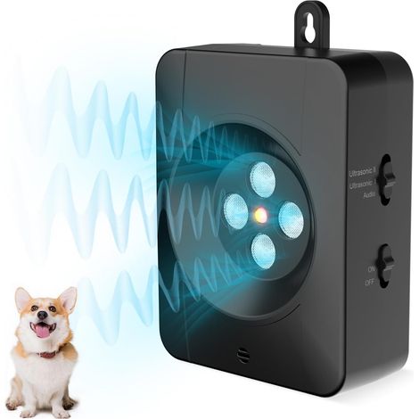 Anti Aboiement Chien, 55Ft Anti Aboiement Chien Ultrason, 3 Modes Solutions Anti-aboiement pour Chiens Intérieur Extérieur Rechargeable Boitier Anti Aboiement Petits Grands Voisins Ultrason Chien (1/5)