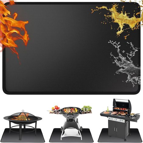 Tapis de barbecue, tapis de cheminée, tapis de foyer, protection de sol pour barbecues, cheminées et foyers extérieurs, 102 x 152 cm