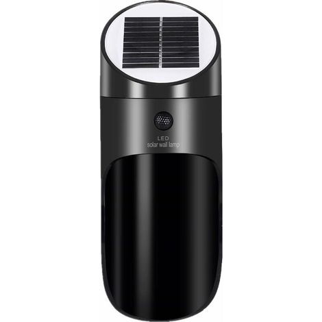 Lampe Solaire Extérieur avec Détecteur de Mouvement, Sans Fil Applique Solaire Imperméable, 120°Grand Angle 4 M Détection éclairage de Sécurité D'extérieur pour Porte D'entrée, Cour, Garage-Noir-Fei Y (1/4)