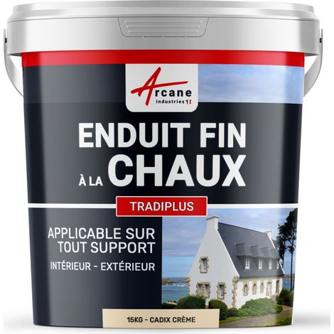 Arcane Industries – Enduit de façade à la chaux – Application facile – Microporeux – Résistant aux UV – 15 kg pour 14 m² – Tradiplus