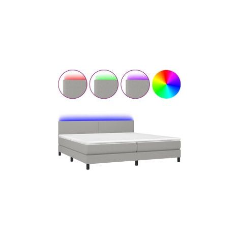 Sommier à lattes de lit matelas LED Gris clair 200x200 Tissu (1/5)