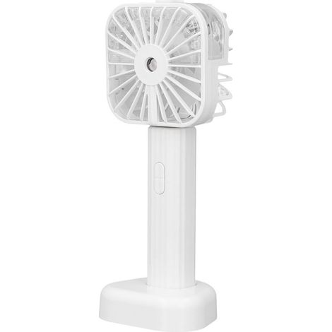 Ventilateur brumisateur portable, rechargeable par USB et fonctionnant sur batterie, silencieux et rafraîchissant, idéal pour les voyages et les activités de plein air (blanc). (1/5)