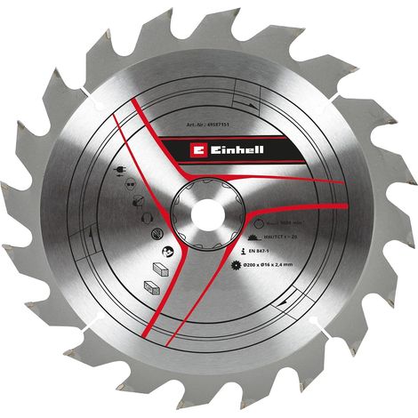 Lame scie circulaire carbure Ø 200 x 16 x 2,4 mm, 20 dents (1/5)