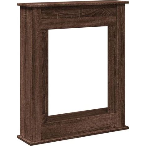Manteau de cheminée en chêne brun, mesurant 75 x 20 x 87,5 cm, en bois d'ingénierie. (1/5)