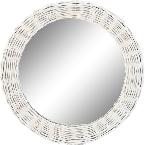 Crystal Wicker Mirror 63x4x63 60 weiß geflochtene Kristall Wicker MDF Material Mehrfarbige Farbfamilienspiegel Details (1/3)