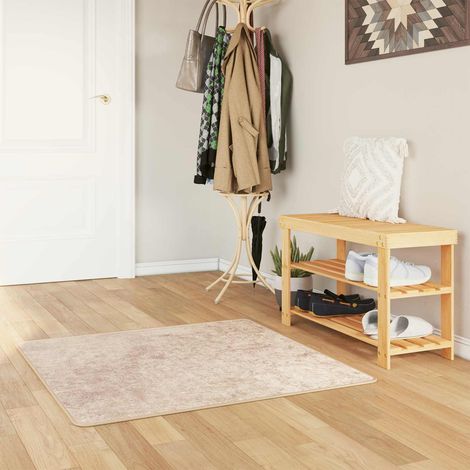 vidaXL Coureur de Tapis MARSA Beige 100 x 100 cm Polyester et PVC