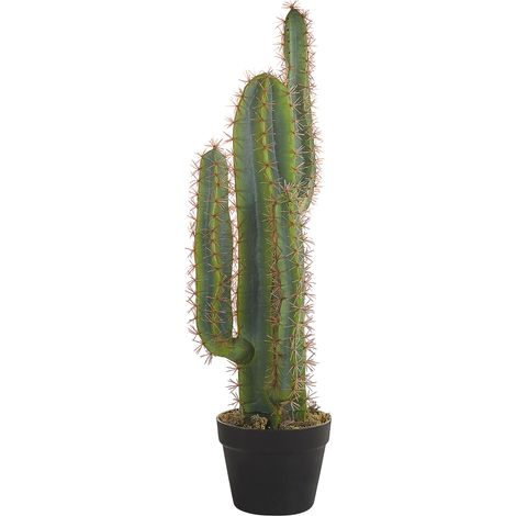 Planta artificial en maceta de material sintético verde negro 78 cm cactus accesorio interior Cactus (1/5)