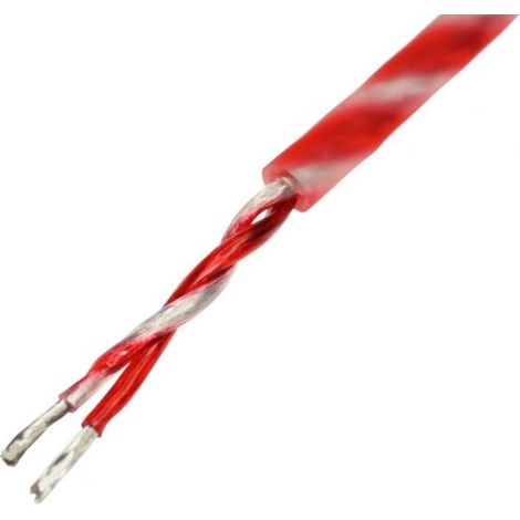 Cable para altavoz trenzado OFC de 2 x 1,5 mm², rojo