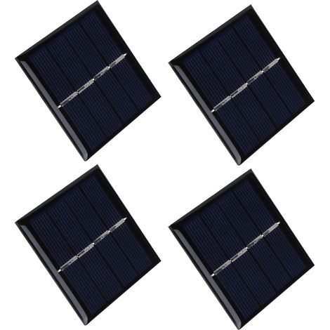 Lot de 4 panneaux solaires PET 0,45 W 2 V 58 x 58 mm avec chargeur solaire et accessoires de charge. Alimentation solaire. (1/5)