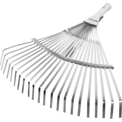 Râteau à feuilles télescopique acier inoxydable, lot de 2 unités, outil robuste pour pelouse et jardin (1/5)
