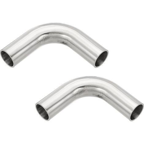 2pcs 90 Degree Elbow Chuck 3/4 Inch (19mm) OD Steel Exhaust Elbow Pipe Connector 67mm For Exhaust Pipe Stair Handrail HVAC (1/5)