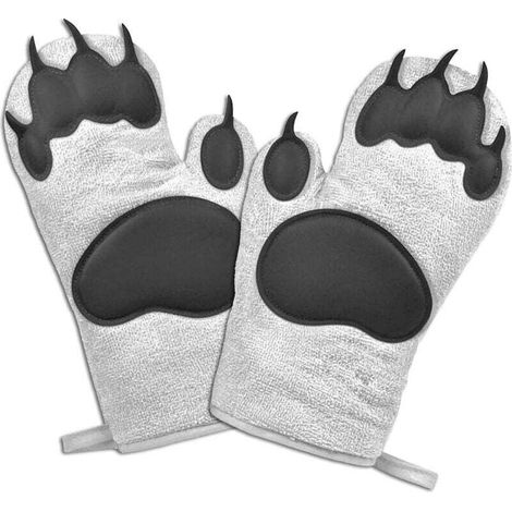 Cute Bear Heat Resistant Oven Mitts 2 Piece Set for Kitchen (1/4)