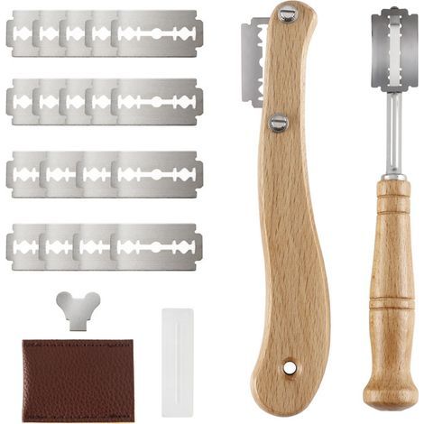 Baker's Bread Knife, Slashing Tool with 20 Stainless Steel Blades for DIY Bread Engraving Designs (1/5)