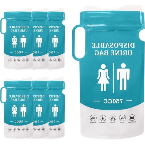 7 Einweg-Urinbeutel à 750 ml – Praktischer Urinbeutel für Reisen, Erbrechen und den Gesundheitsbereich (1/5)