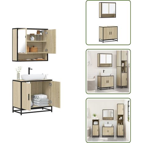 vidaXL Ensemble de meubles de salle de bain 2 pcs chêne sonoma