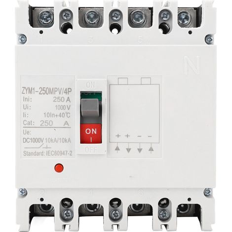 Disjoncteur miniature 4P 250A MCCB, interrupteur-sectionneur de protection moulé DC1000V, coffret étanche, coupure de circuit isolateur (1/5)