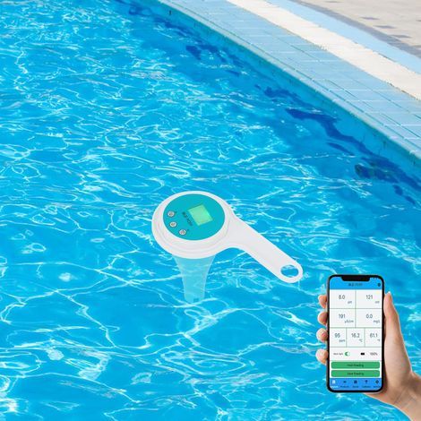 【Maison connectée】Testeur numérique pour piscine, testeur d'eau 6-en-1 connecté via une application, mesure professionnelle du pH, du potentiel redox, du chlore, EC et de la température, analyseur de  (1/5)