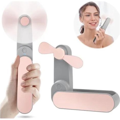 Ventilateur portable - Rose - Mini ventilateur - 2 vitesses (1/5)