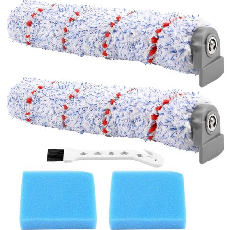 Ersatzbürstenwalze für Tineco iFloor Nass-Trocken-Akkusauger, 2er-Pack Bürstenwalze + 2 Schaumstoff-Vorfilter (1/5)