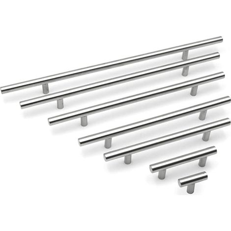 angela de tm Ø12 mm T Bar de meubles poignées Poignées ordre – Entre les Trous de poignées de porte Meubles Bouton en acier inoxydable, Acier inoxydable, 64mm (1/5)
