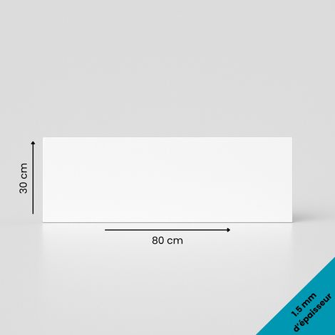 Plaque plastique PVC blanc rigide 1,5 mm - Format 300 x 800 mm - Panneau à la découpe